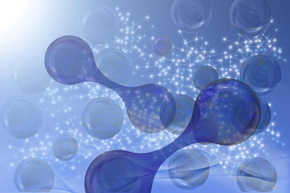 Hydrogen molecules illustration